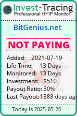 Monitored by Invest-Tracing.com HYIP Monitor-Invest-Tracing.com